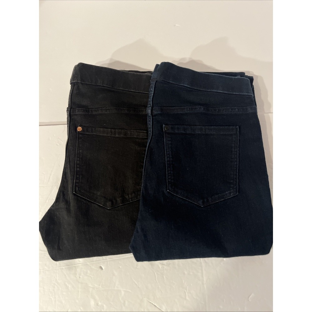 Lot of 2 H&M Womens Stretch Fit Skinny Jeans Black Blue Size 8 Inseam 29